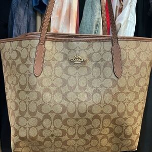 Coach Brown Signature Tote Bag